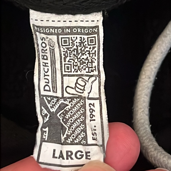 Dutch Bros Coffee Always Stoked 1992 Black Unisex Sweatshirt Hoodie Large - Picture 5 of 11